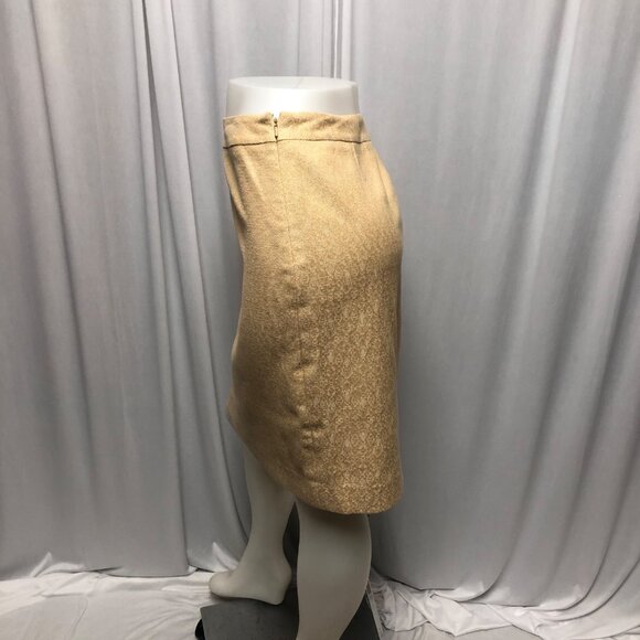 Dana Buchman Skirt Size 16 Gold Metallic Lined Straight Pencil Career Party - Picture 3 of 6